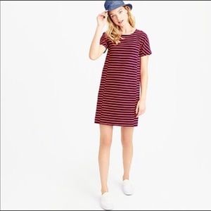 NWT J Crew Red and Navy Striped Dress